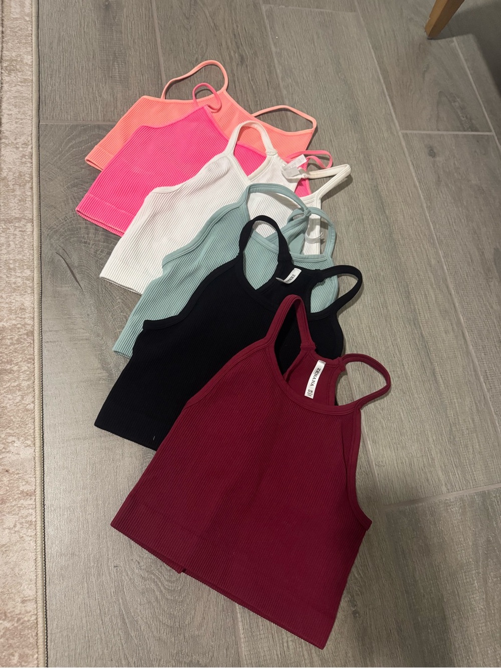 Ribbed Racerback Crop Tank - Burgundy